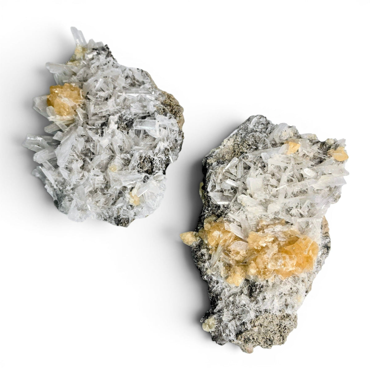 White Celestite with Calcite Specimen
