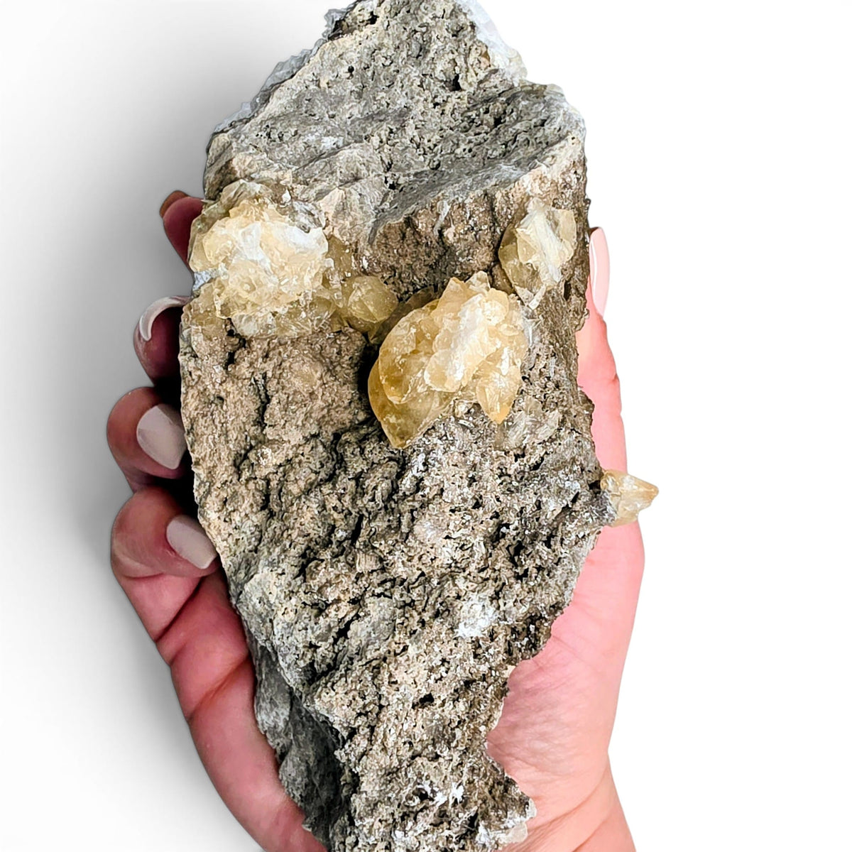 White Celestite with Calcite Specimen