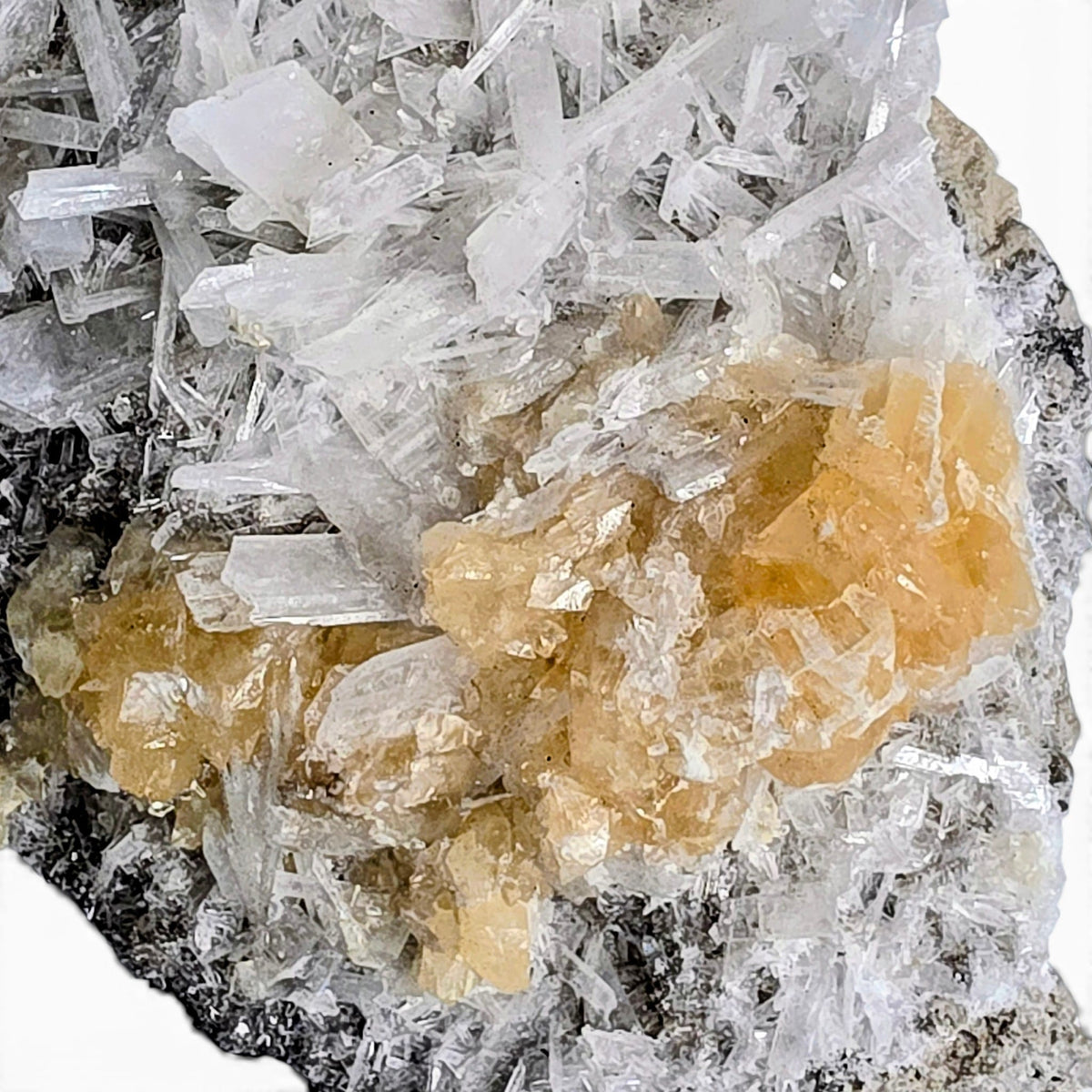White Celestite with Calcite Specimen