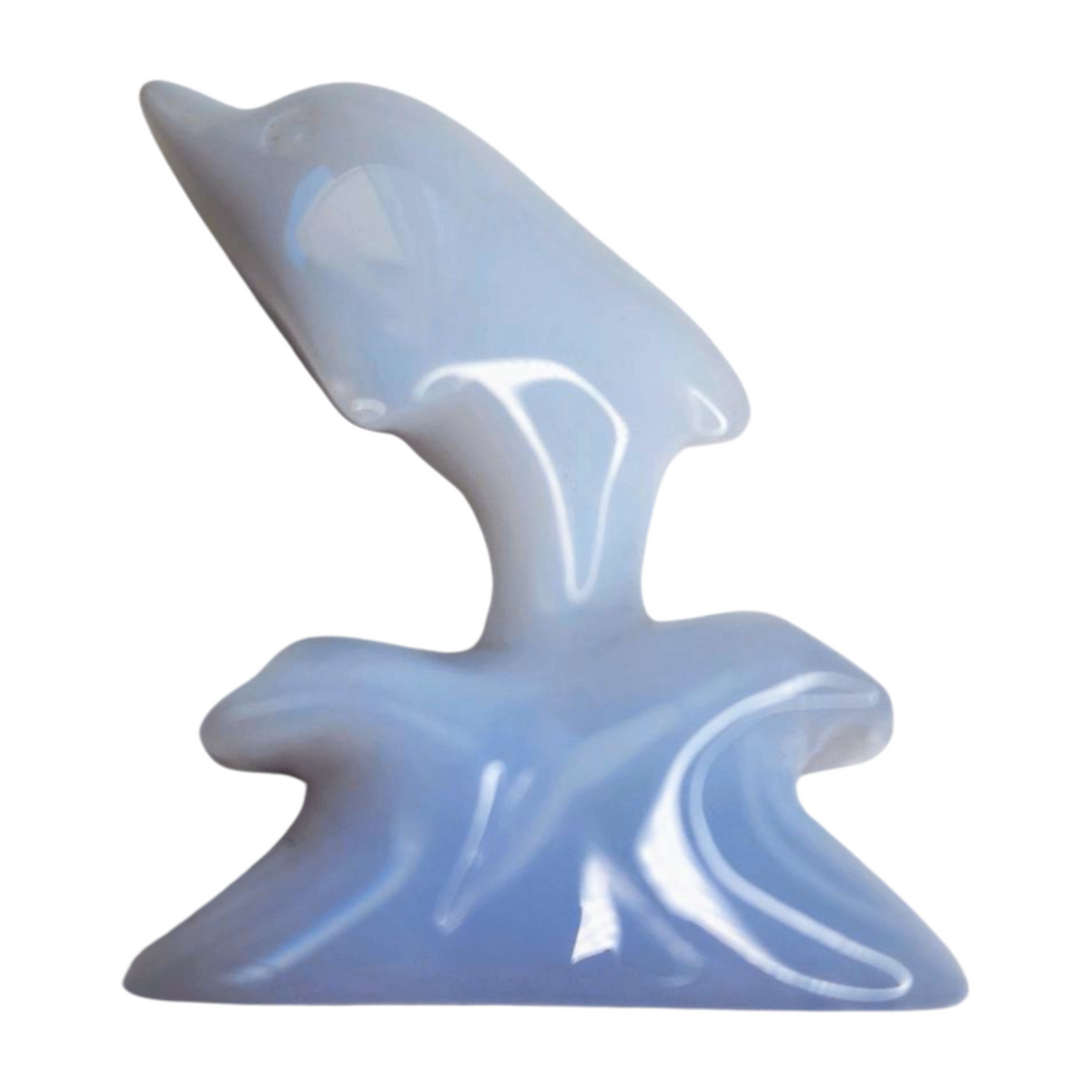 Chalcedony Dolphin Riding Wave
