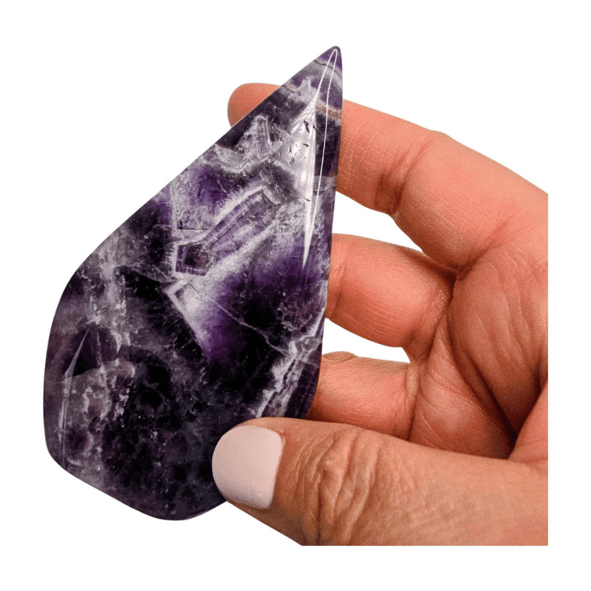 Chevron Amethyst Tear Drop