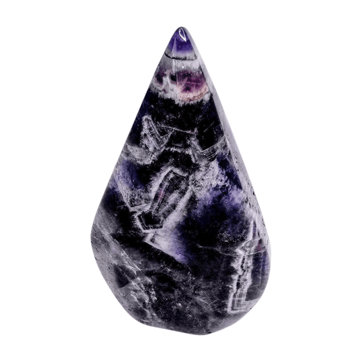 Chevron Amethyst Tear Drop