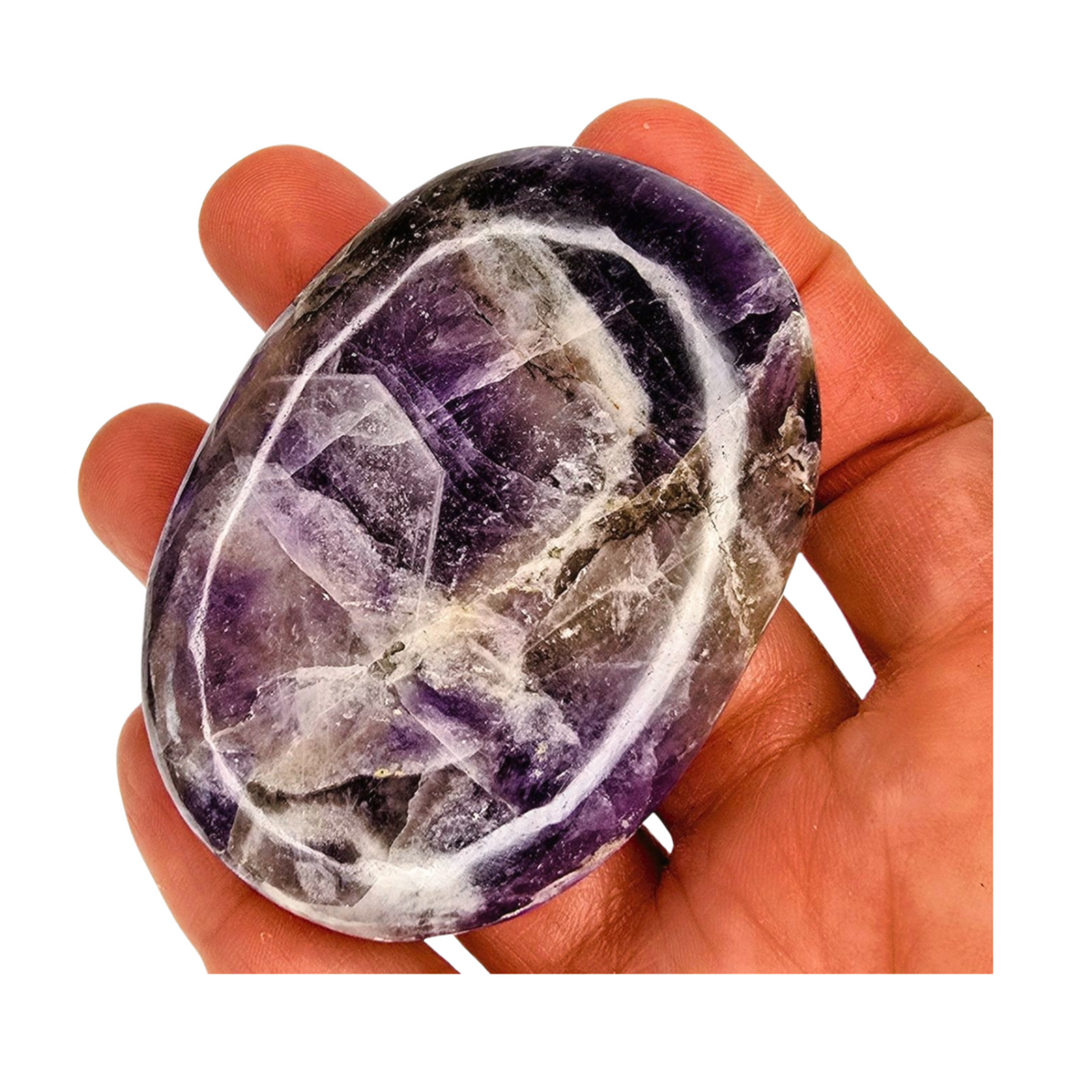 Chevron Amethyst Palm Stone