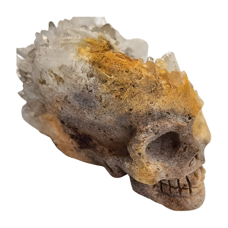 Clear Quartz Cluster Skull - Large