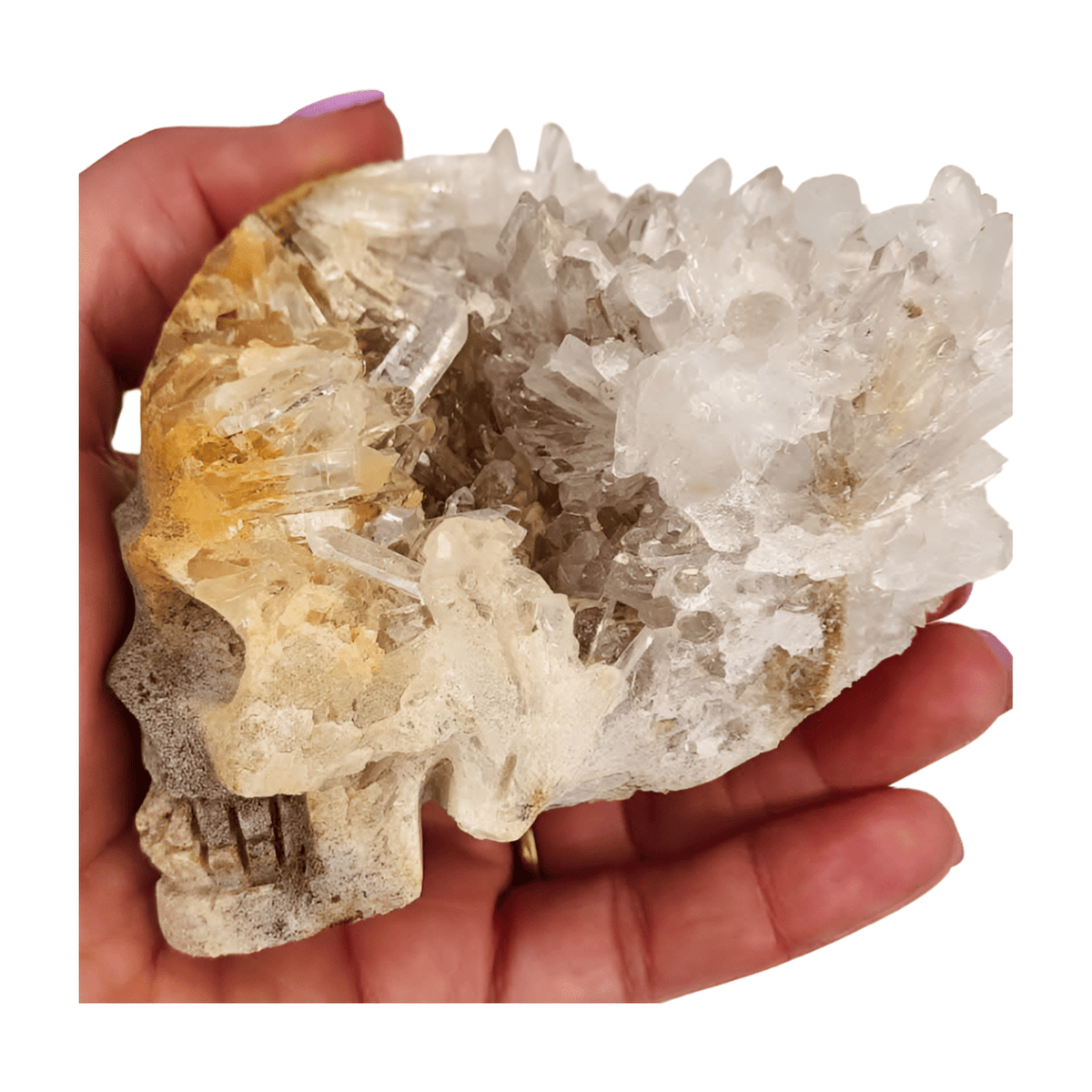 Clear Quartz Cluster Skull - Medium