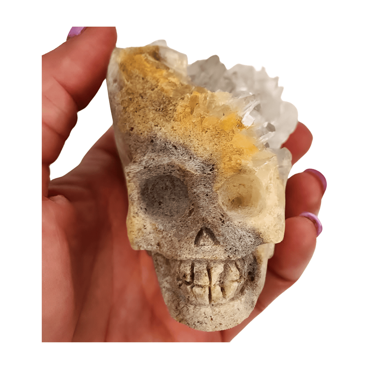 Clear Quartz Cluster Skull - Medium