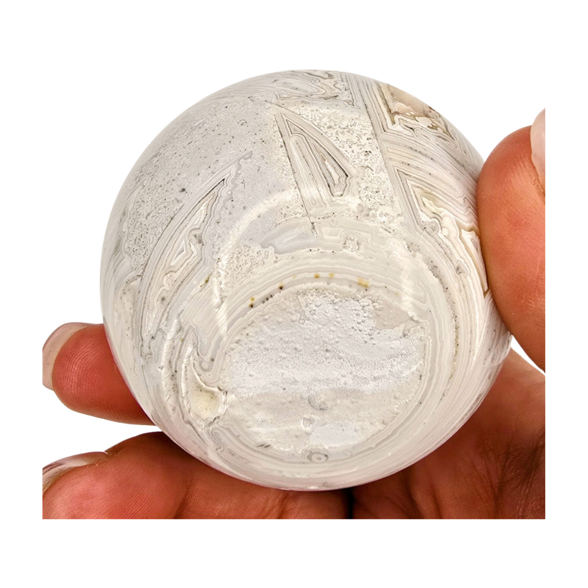 White Crazy Lace Agate Sphere