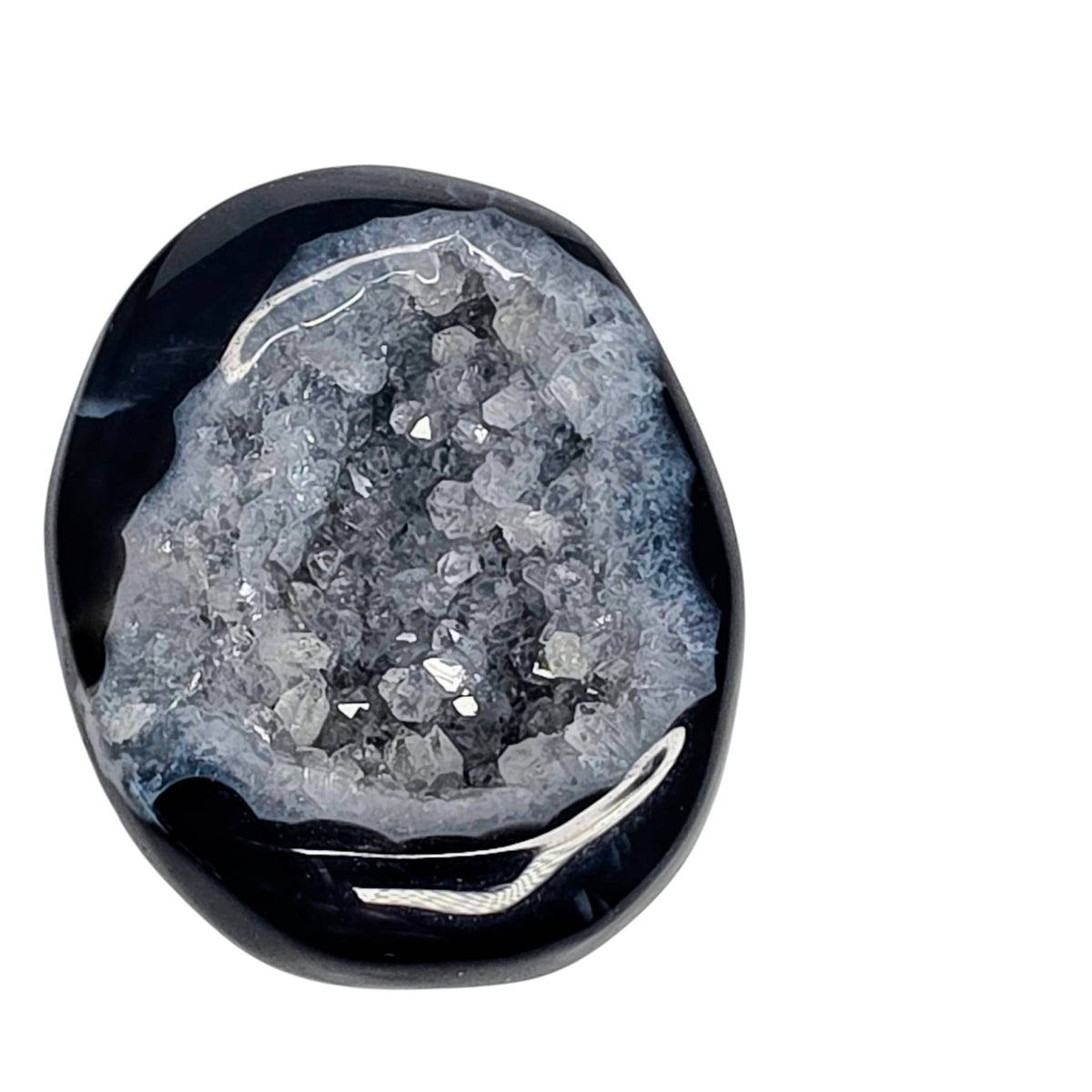 Druzy Black Agate Pocket Stone