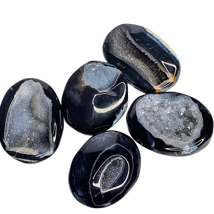 Druzy Black Agate Pocket Stone