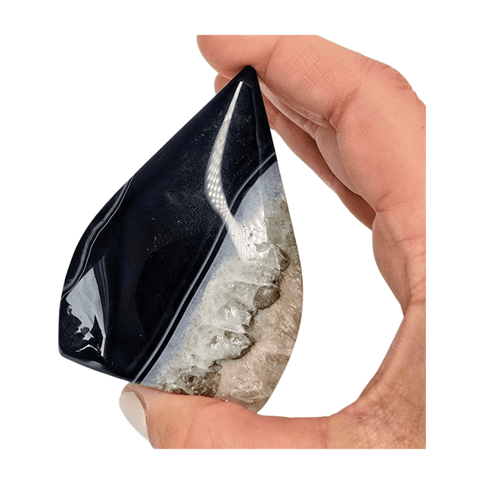 Druzy Black Agate Teardrop