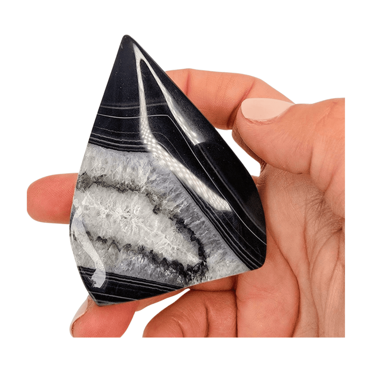 Druzy Black Agate Teardrop