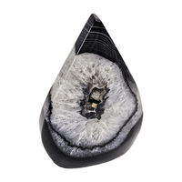 Druzy Black Agate Teardrop