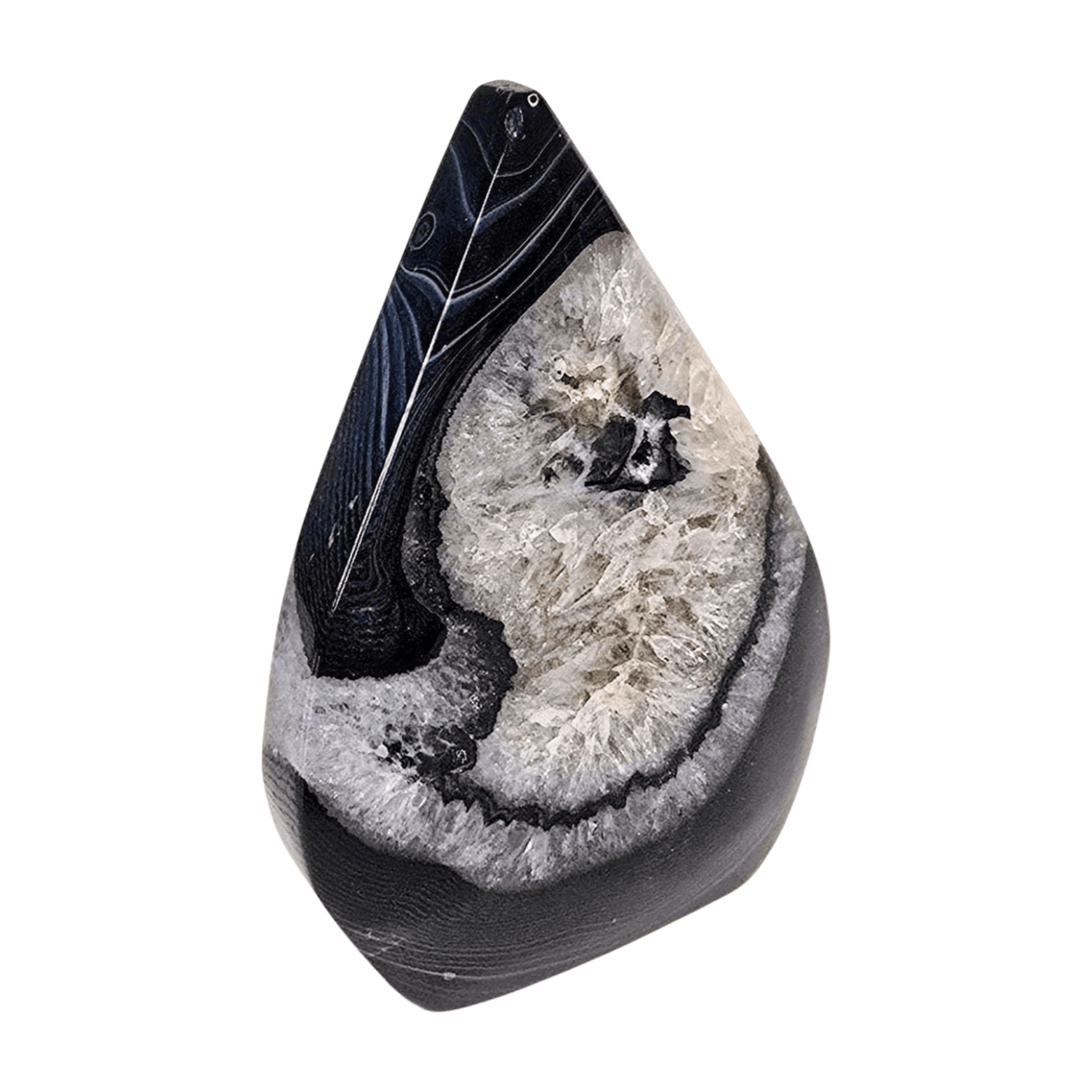 Druzy Black Agate Teardrop