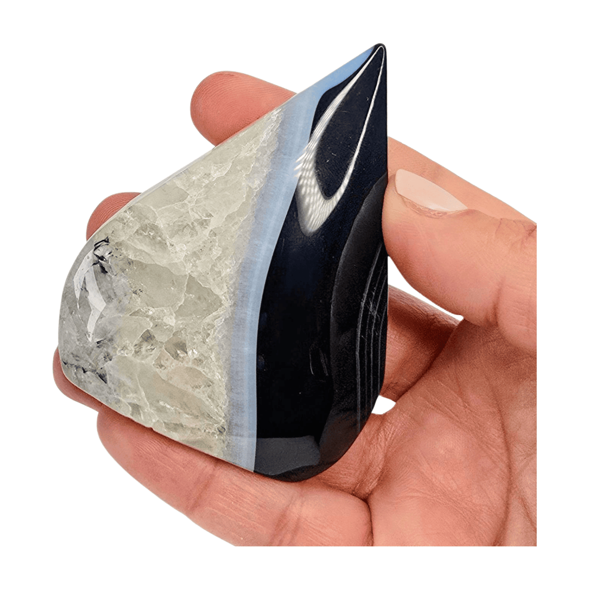 Druzy Black Agate Teardrop