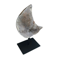 Druzy Agate Moon on Stand