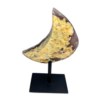 Druzy Agate Moon on Stand