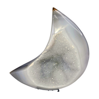 Druzy Agate Moon on Stand