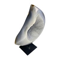 Druzy Agate Moon on Stand