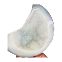 Druzy Agate Moon on Stand