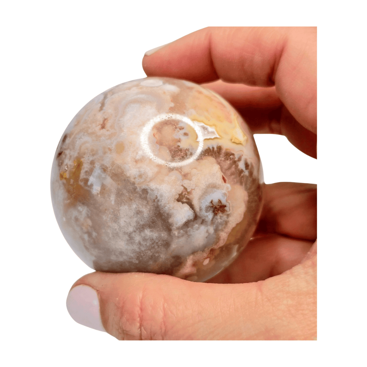 Flower Agate Quartz Sphere