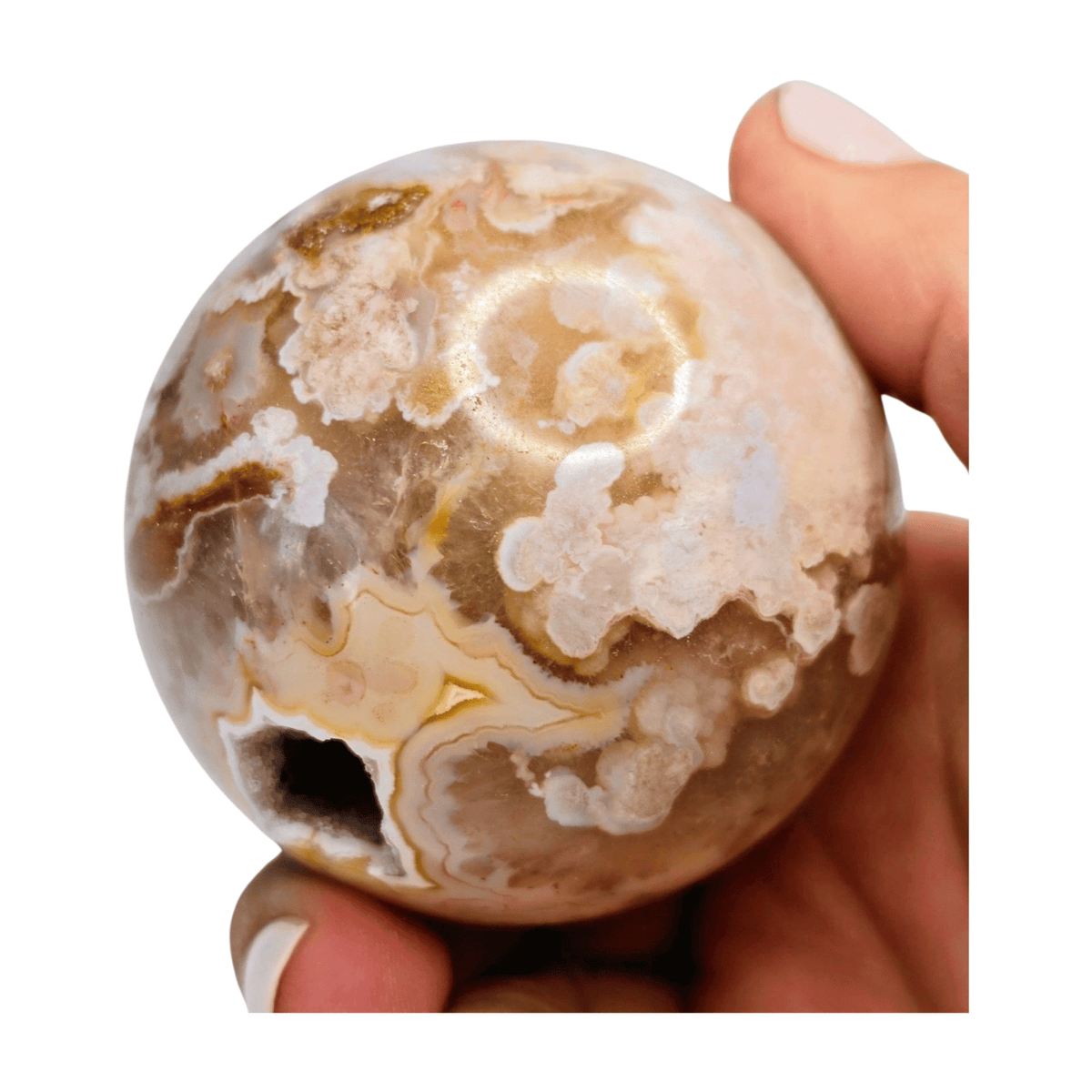 Flower Agate Quartz Sphere