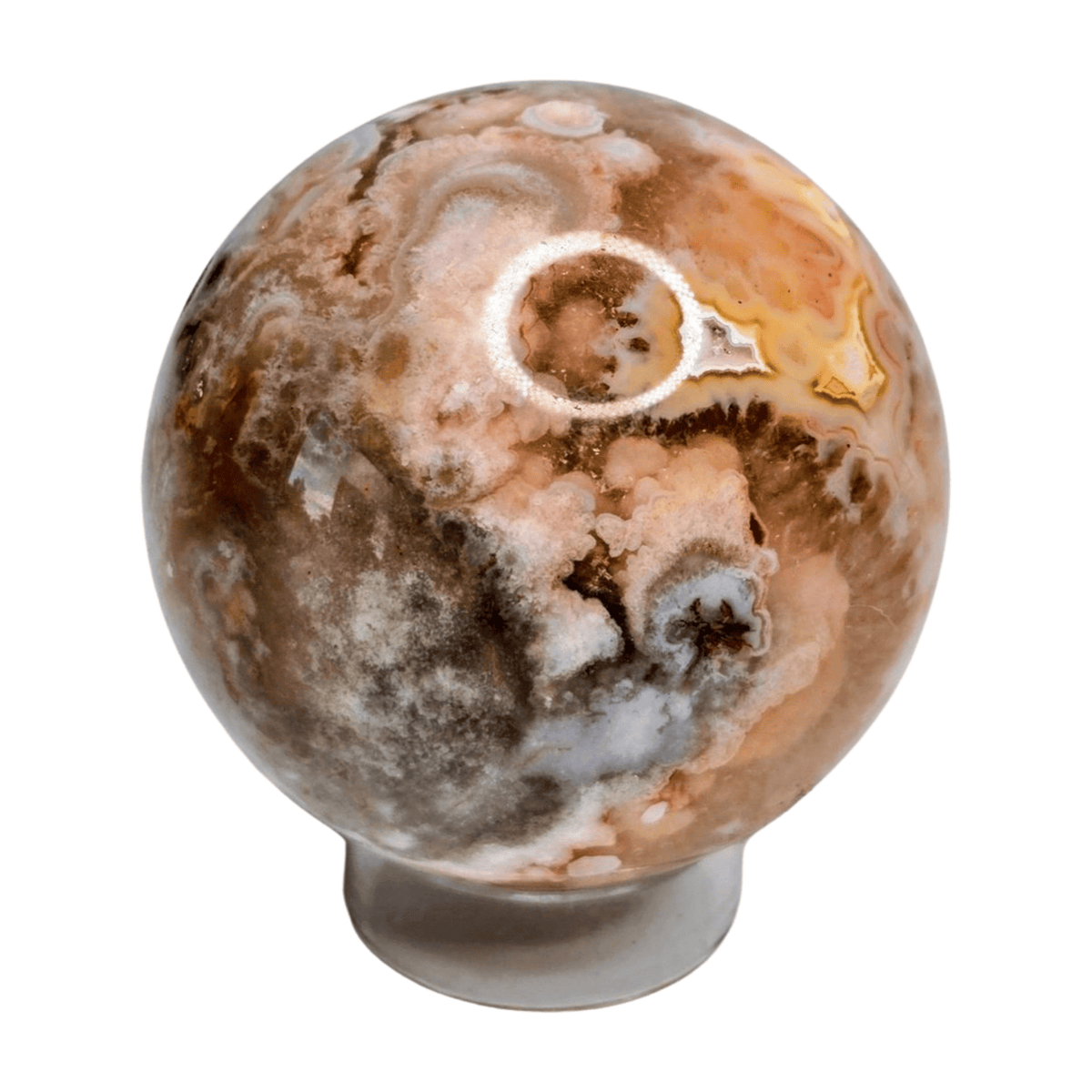 Flower Agate Quartz Sphere