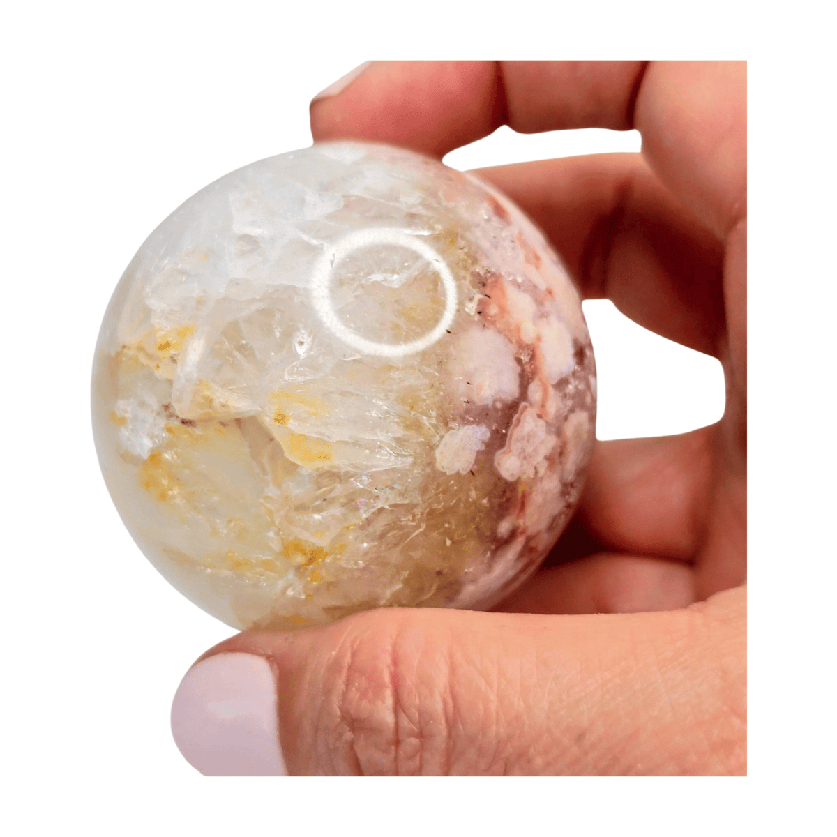 Flower Agate Quartz Sphere