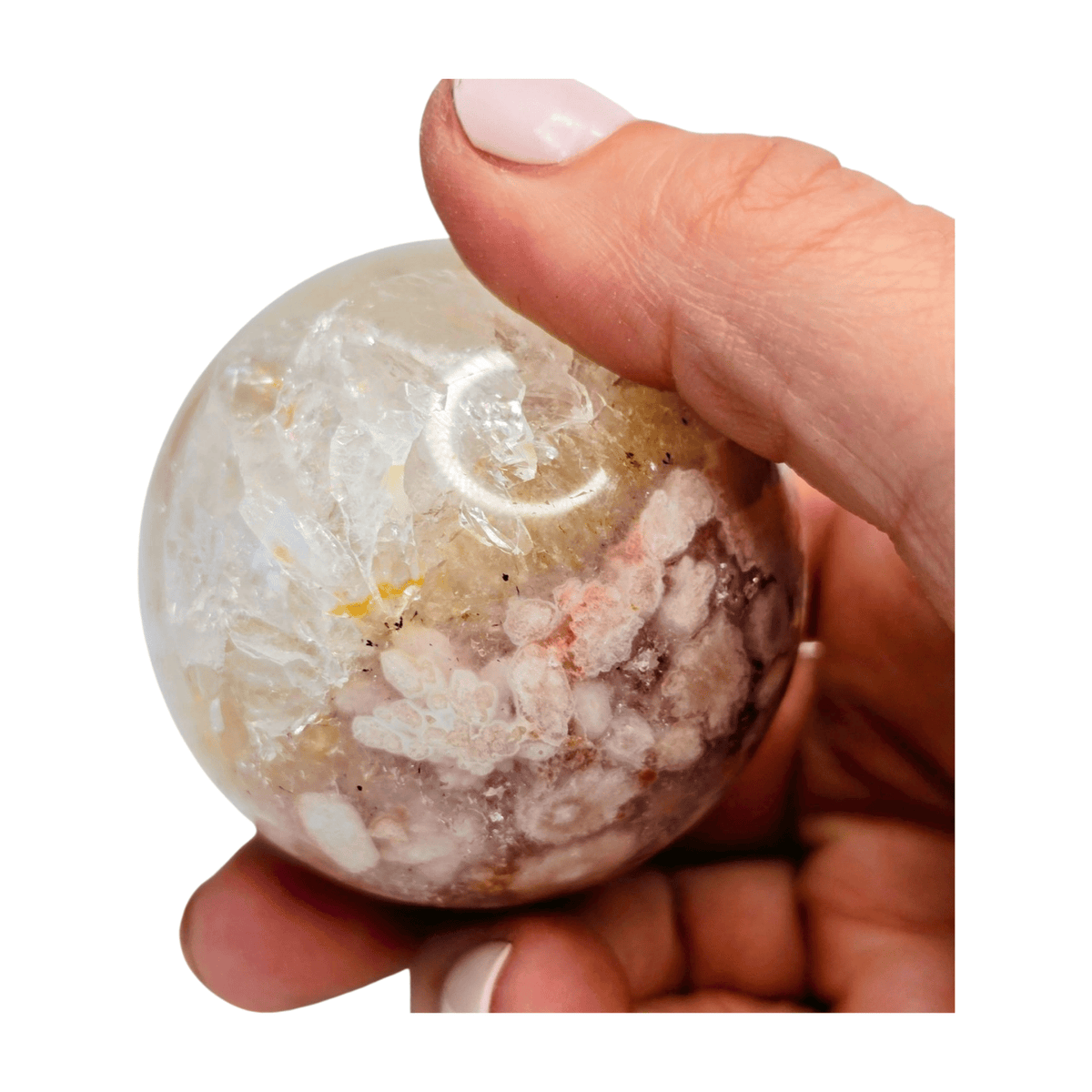 Flower Agate Quartz Sphere
