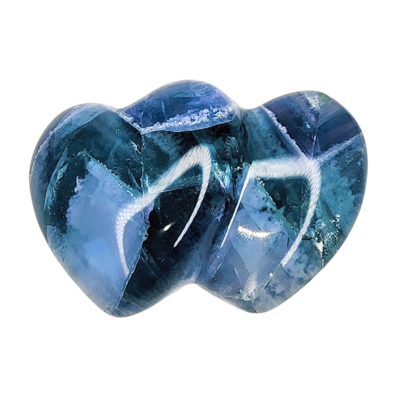 Fluorite Double Heart Carving