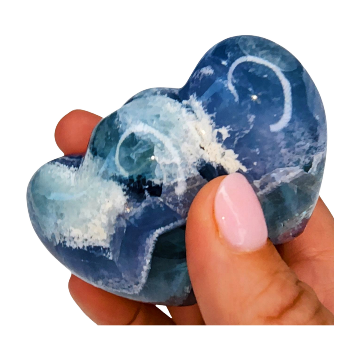 Fluorite Double Heart Carving