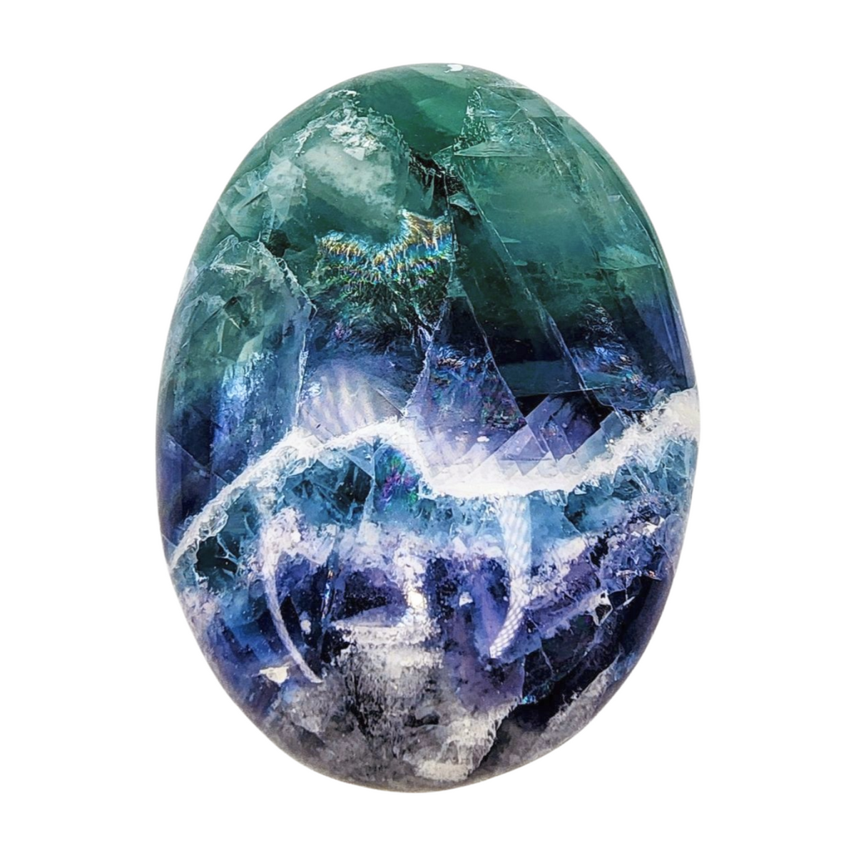 Fancy Fluorite Palm Stone - Large