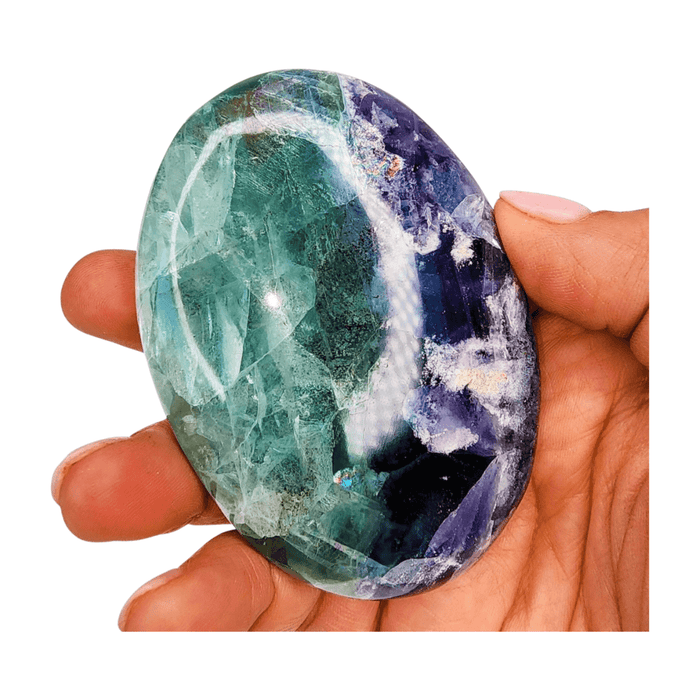 Fancy Fluorite Palm Stone - Large