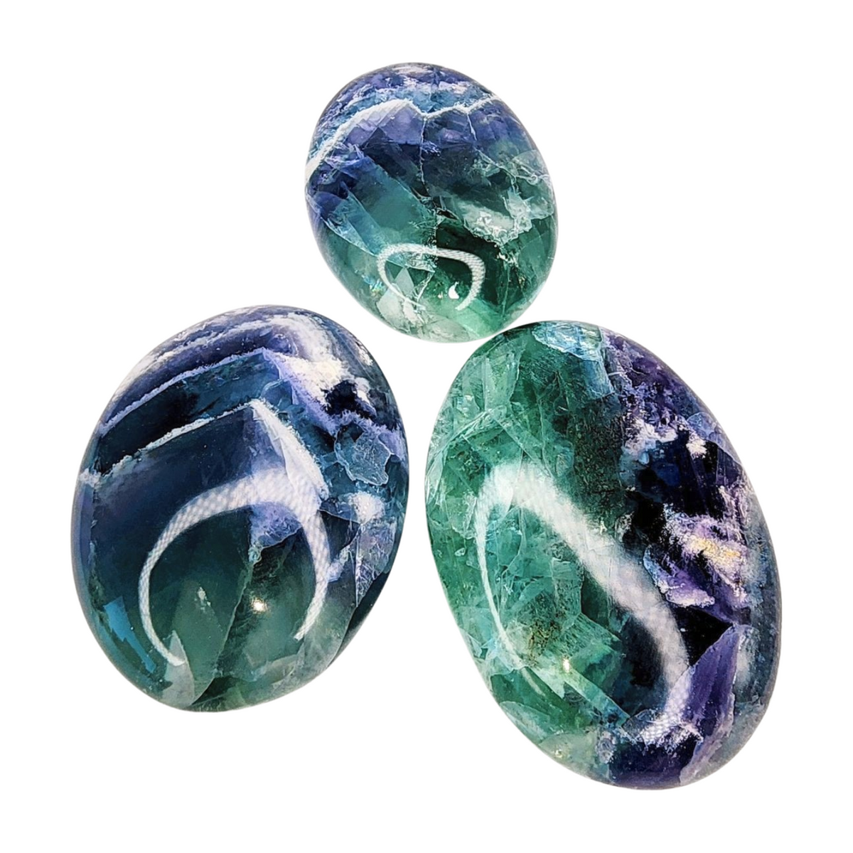 Fluorite Palm Stone - Large