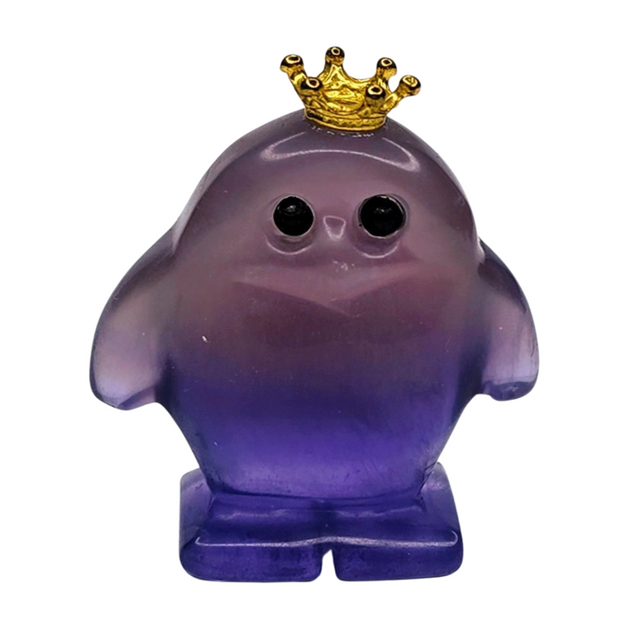Purple Fluorite Penguin with Crown