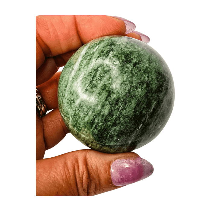 Fuchsite sphere for emotional healing, renewal, and heart chakra balance