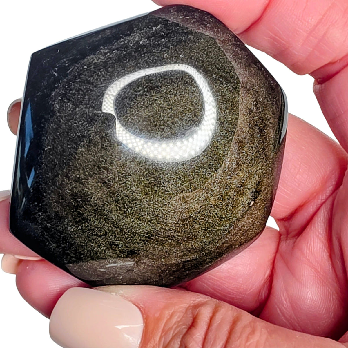 Gold Sheen Obsidian Hexagon