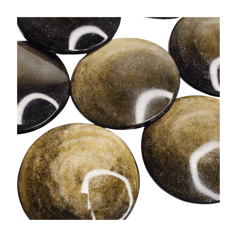 Gold Sheen Obsidian Round Pocket Stone