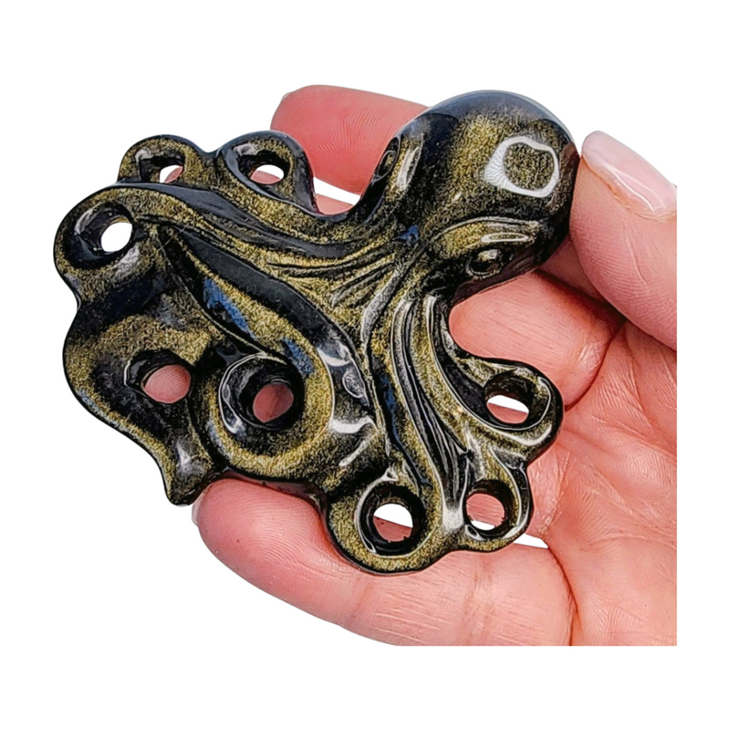 Gold Sheen Obsidian Octopus