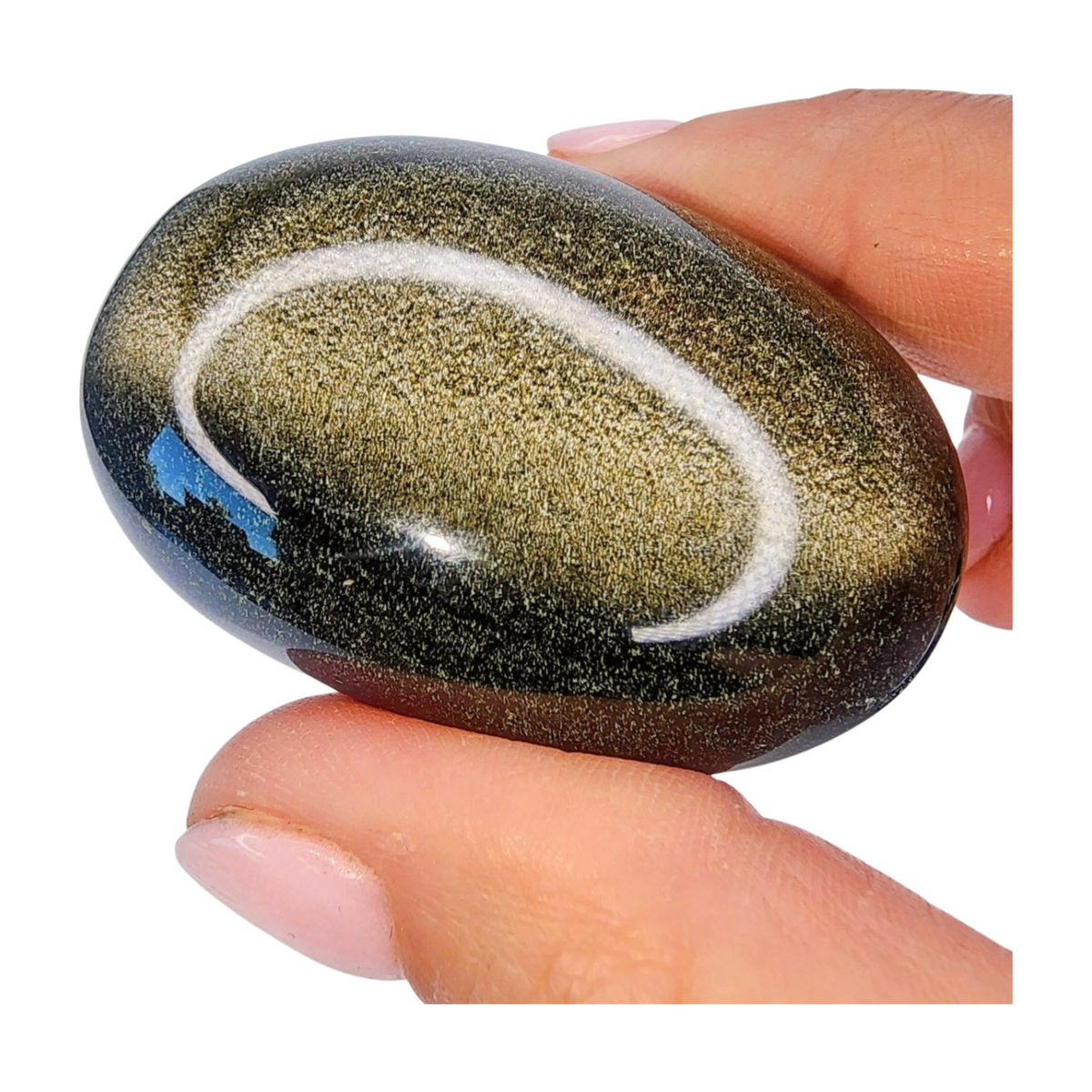 Gold Sheen Obsidian Palm Stone - Small