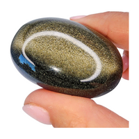 Gold Sheen Obsidian Palm Stone - Small