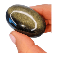 Gold Sheen Obsidian Palm Stone - Small