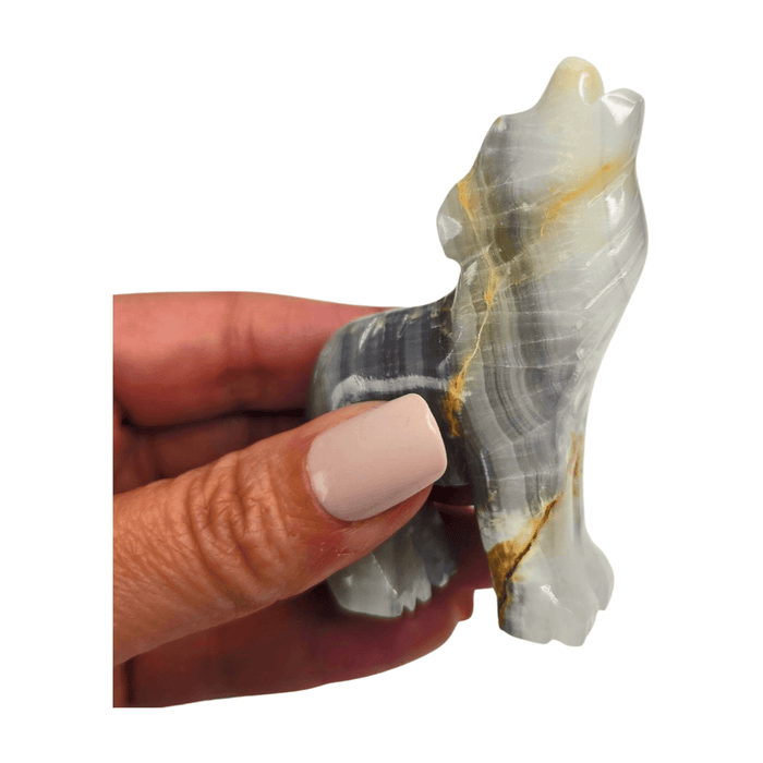 Gray Calcite Wolf - Size