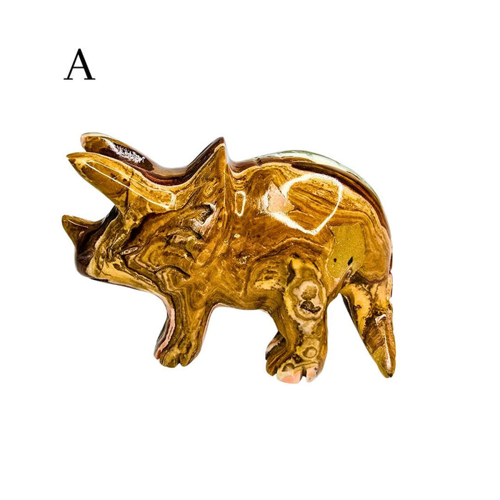 Green Calcite Triceratops