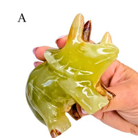 Green Calcite Triceratops