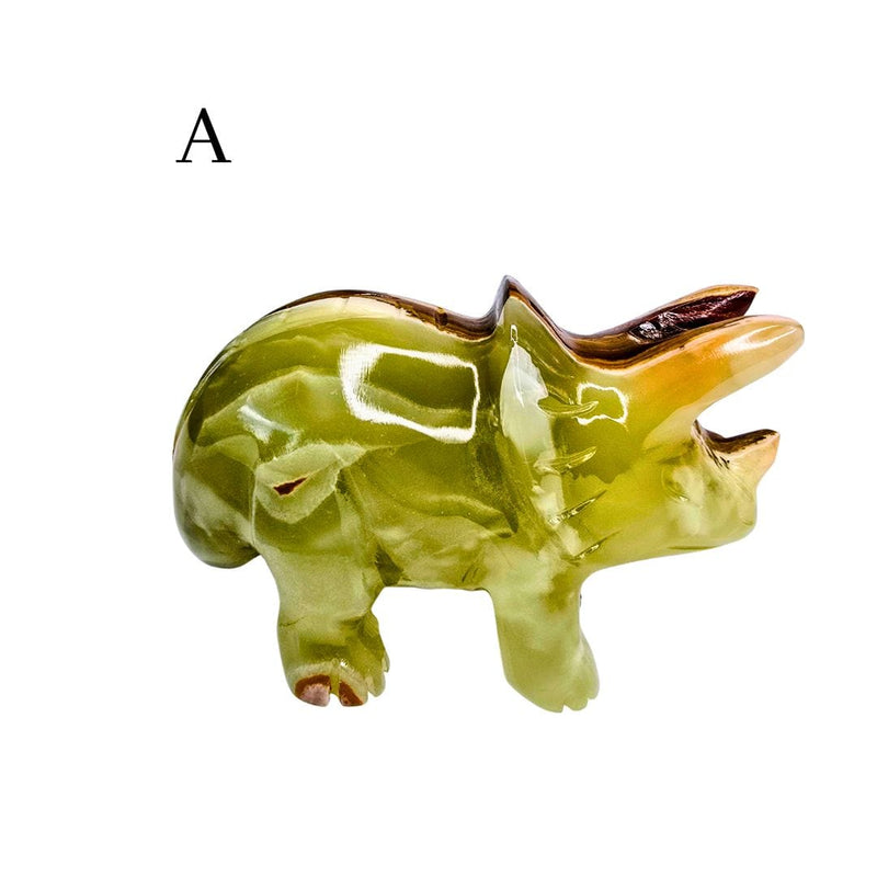 Green Calcite Triceratops