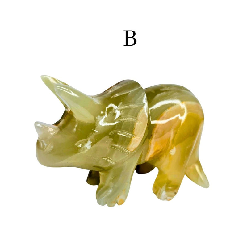 Green Calcite Triceratops