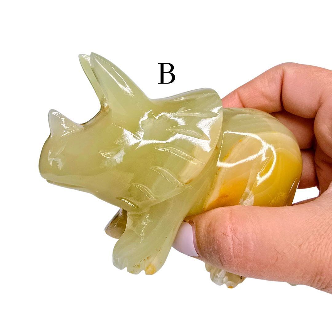 Green Calcite Triceratops