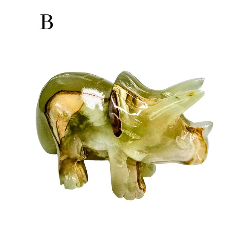Green Calcite Triceratops