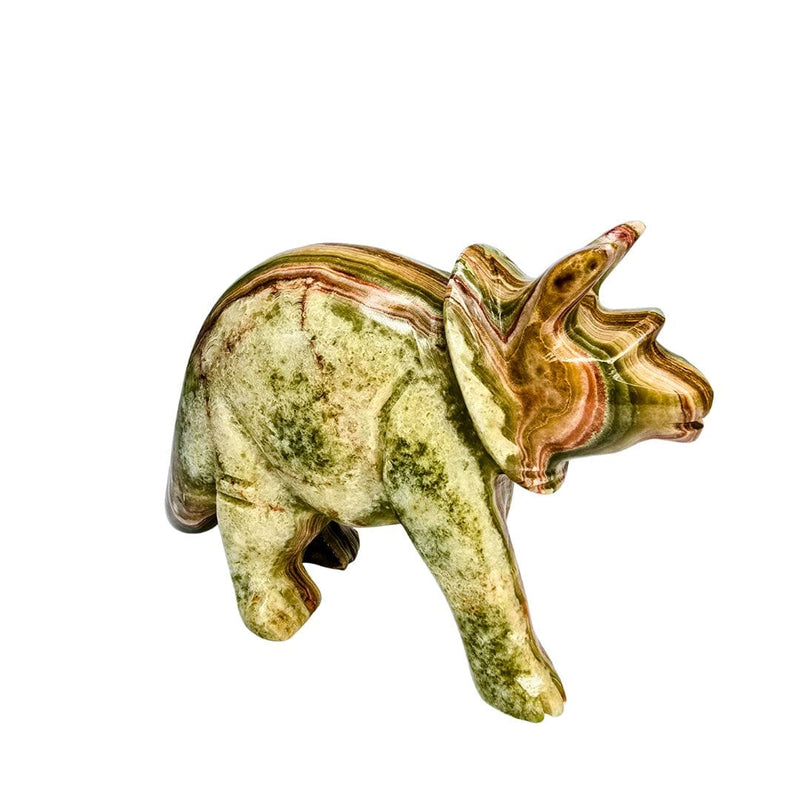 Green Calcite Triceratops - Extra Large