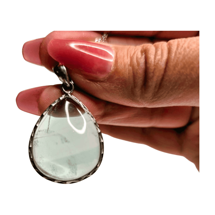 Green Fluorite Drop Pendant - 18 Inches